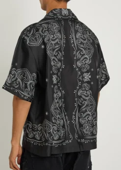 Bandana-print silk shirt
