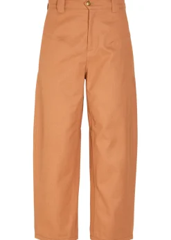 Barrel-leg canvas trousers