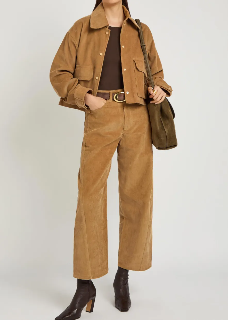 Barrel-leg corduroy jeans