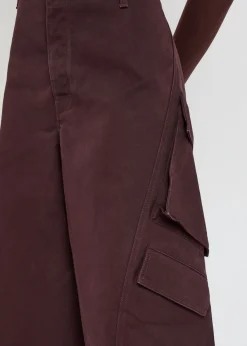 Barrel-leg cotton cargo trousers