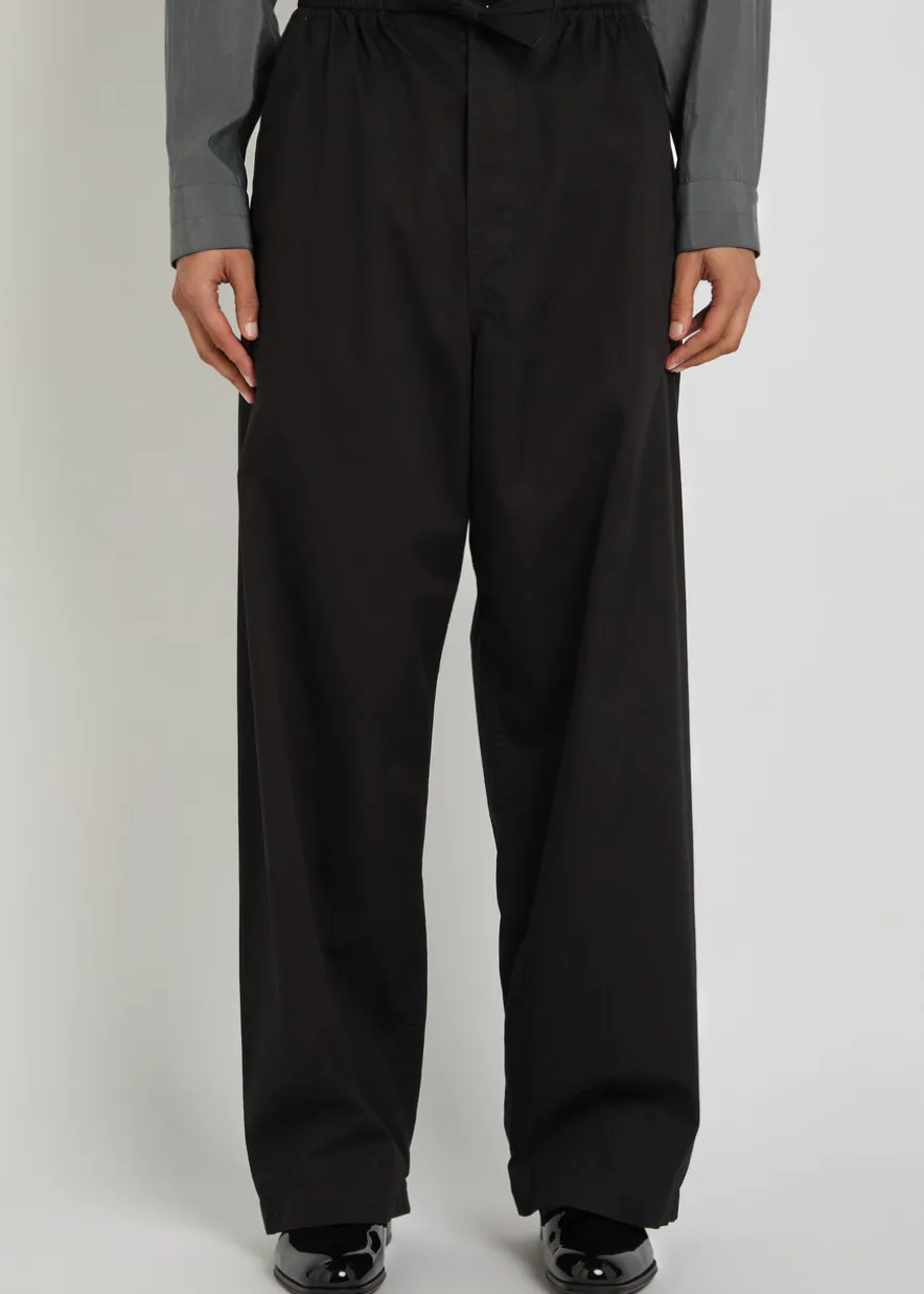 Barrel-leg cotton trousers