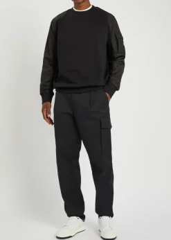 Barrel-leg stretch-cotton cargo trousers