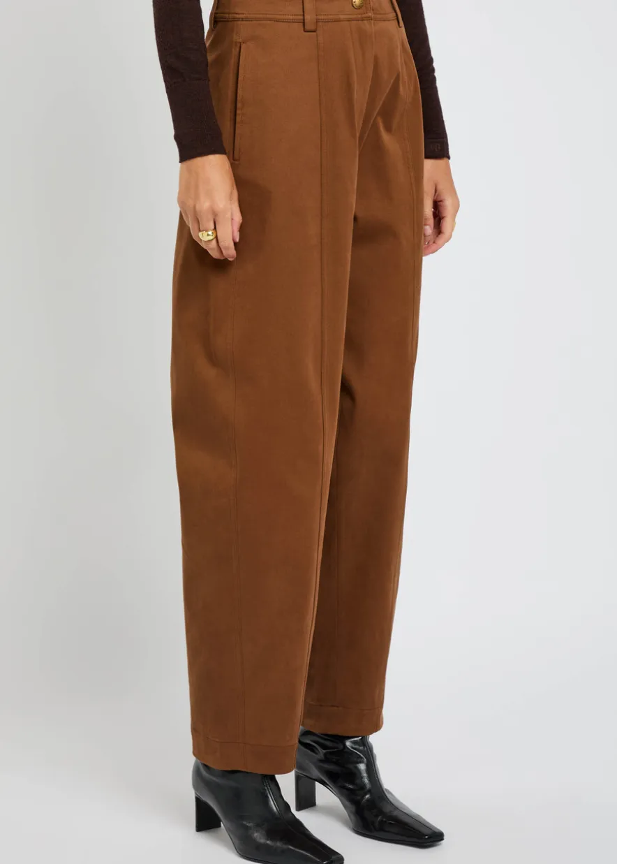 Barrel-leg stretch-cotton trousers