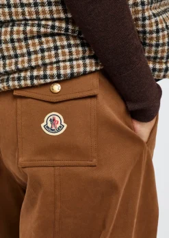 Barrel-leg stretch-cotton trousers