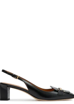 Barretta 50 smoothed leather slingback pumps
