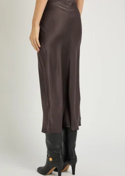Bar silk midi skirt