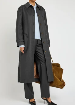 Basotto belted wool trench coat
