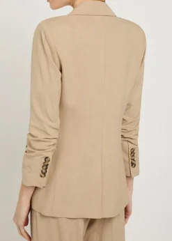 Battista gathered-sleeve woven blazer