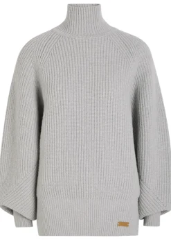 Batwing ribbed wool jumper