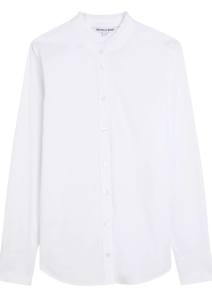Bays frill cotton-blend poplin shirt
