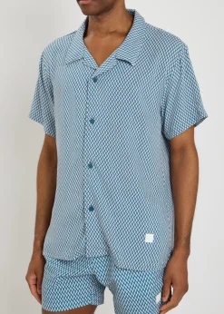 Beach patterned woven shirt