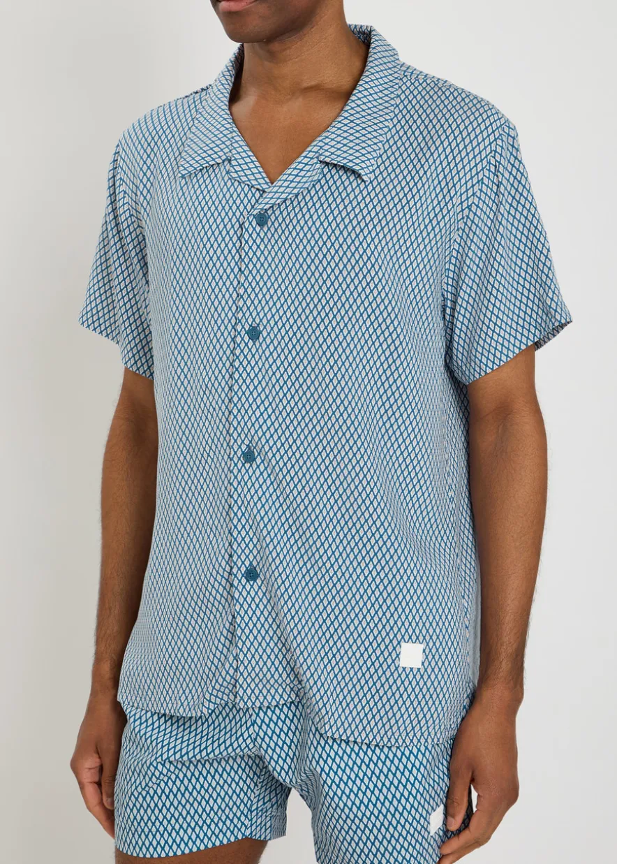 Beach patterned woven shirt