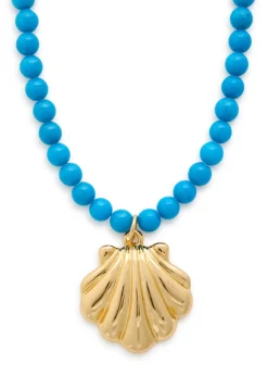 Beaded 24kt gold-plated necklace