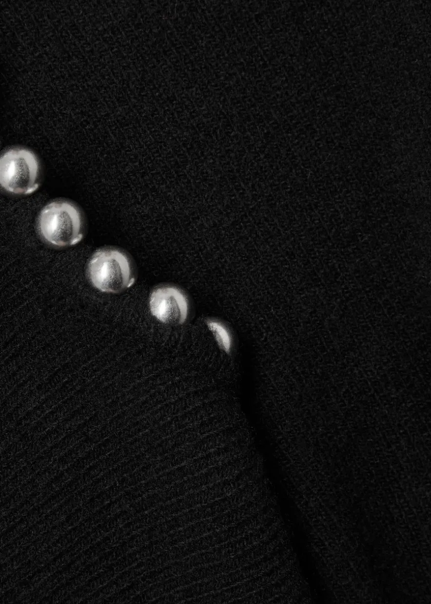 Bead-embellished wool-blend jumper
