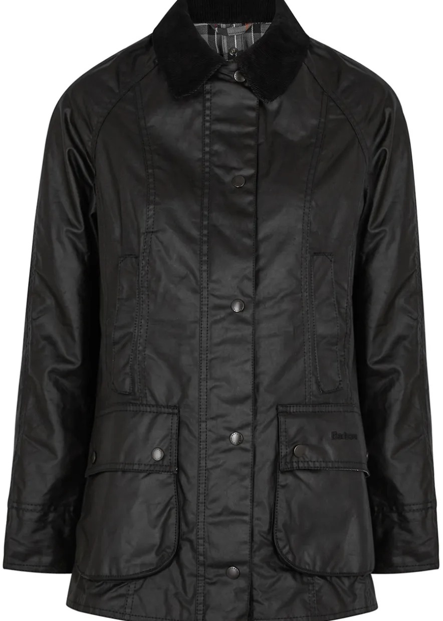 Beadnell black waxed cotton jacket