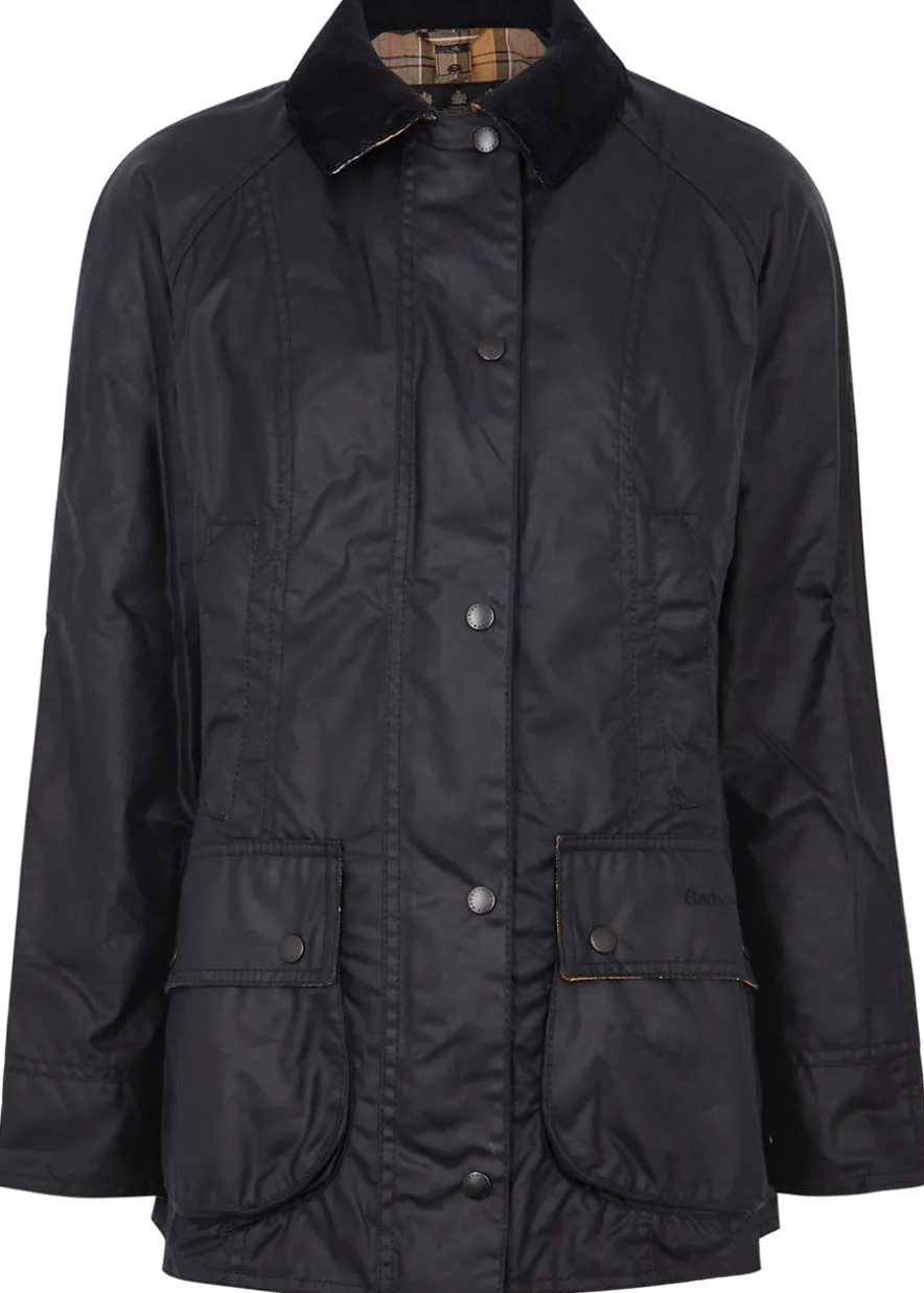 Beadnell navy waxed cotton jacket