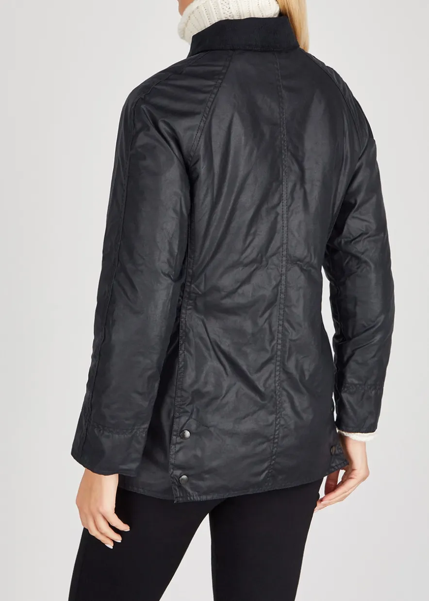Beadnell navy waxed cotton jacket