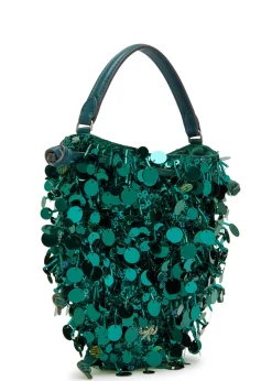 Beetle sequin-embellished satin cross-body bag
