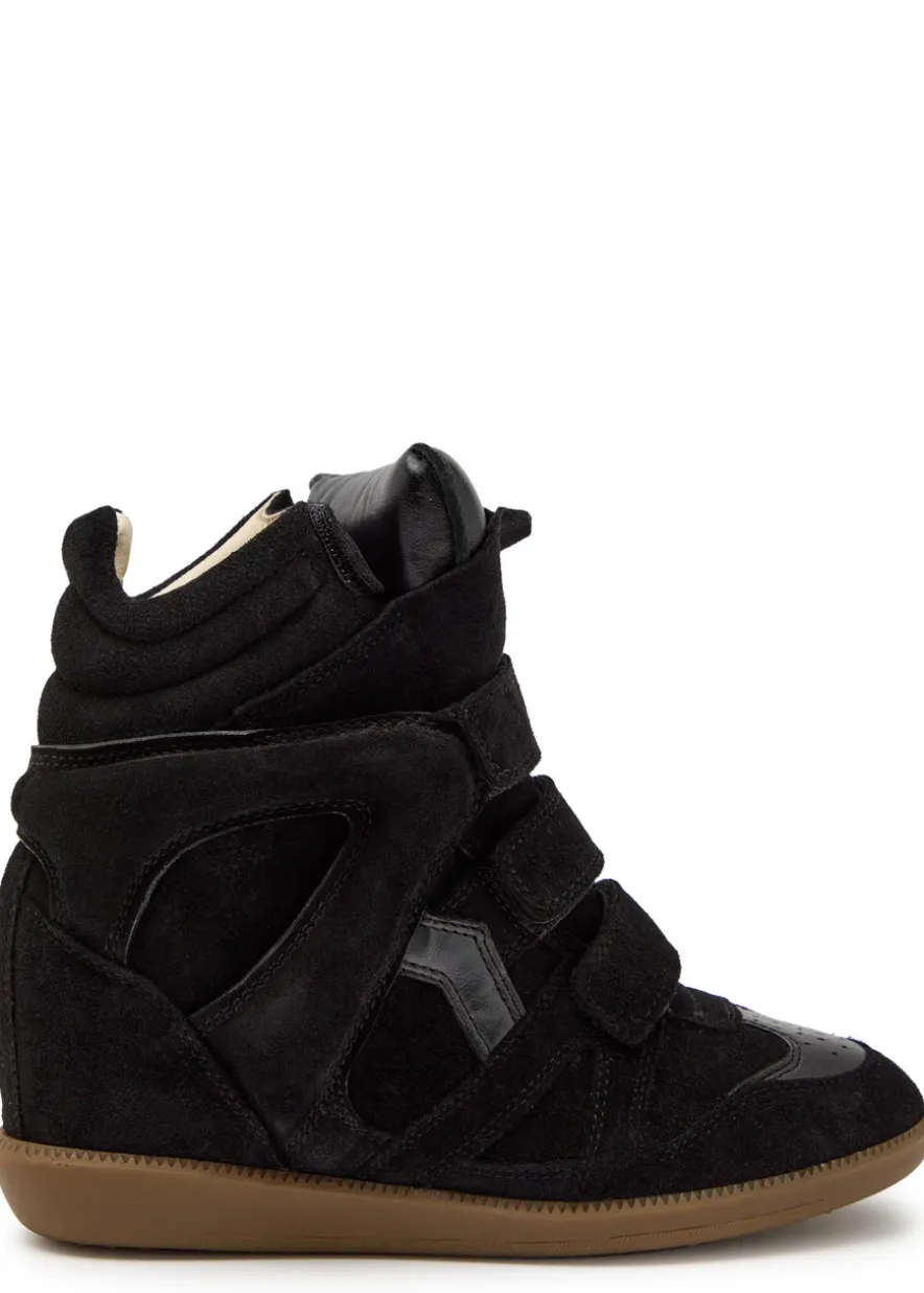 Bekett panelled leather and suede sneakers