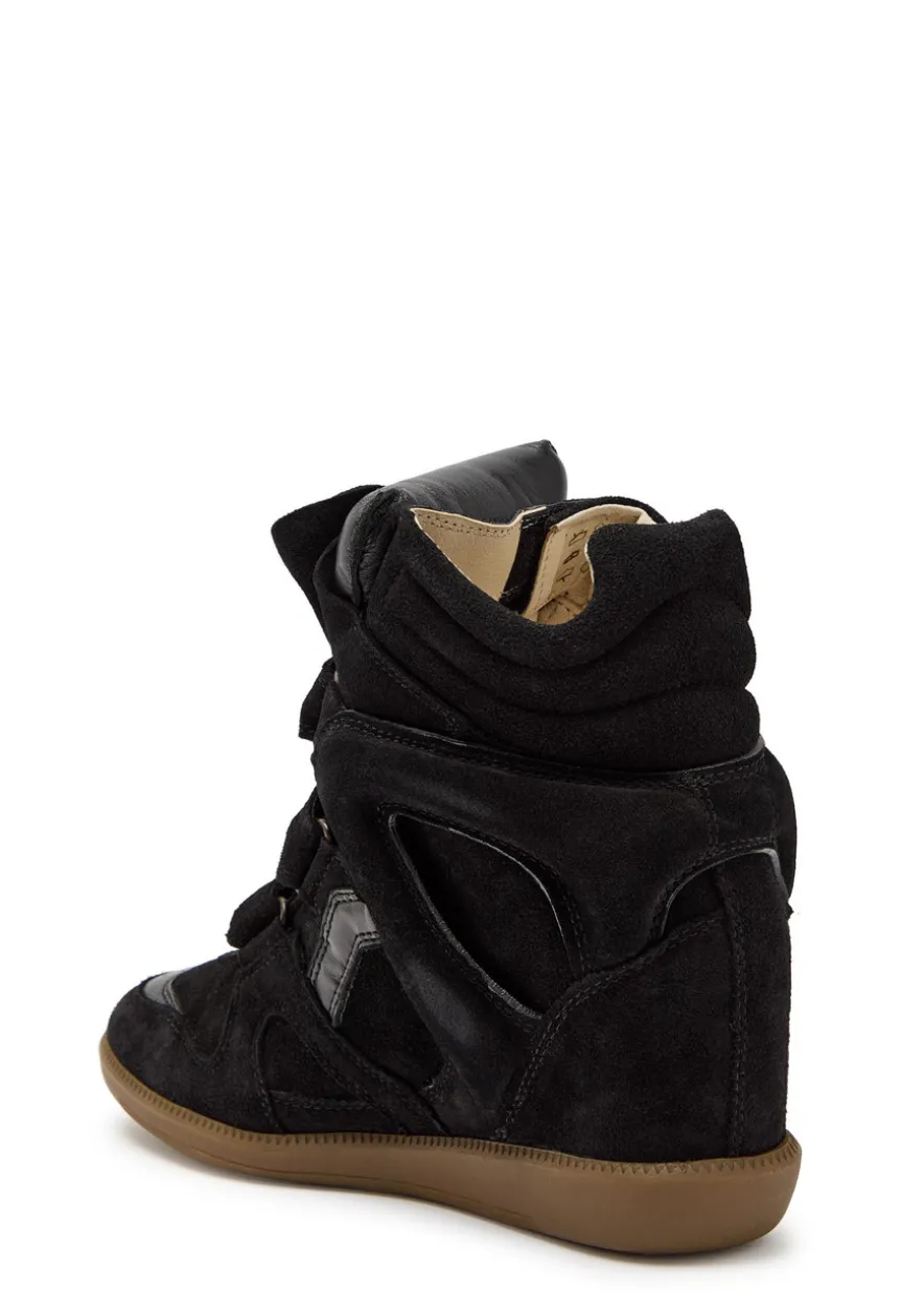 Bekett panelled leather and suede sneakers