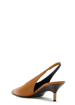 Bella 55 18kt gold-plated leather slingback pumps