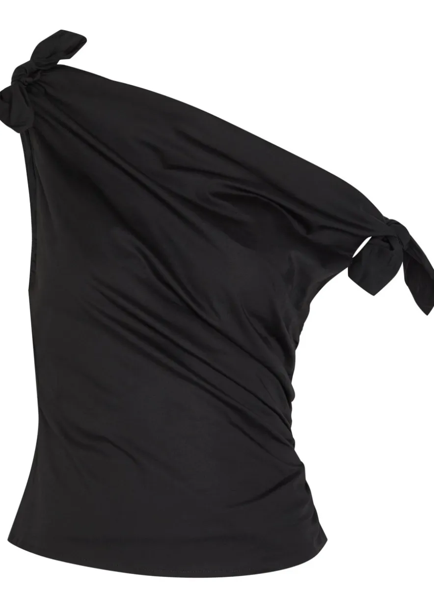 Bellaria ruched stretch-cotton top