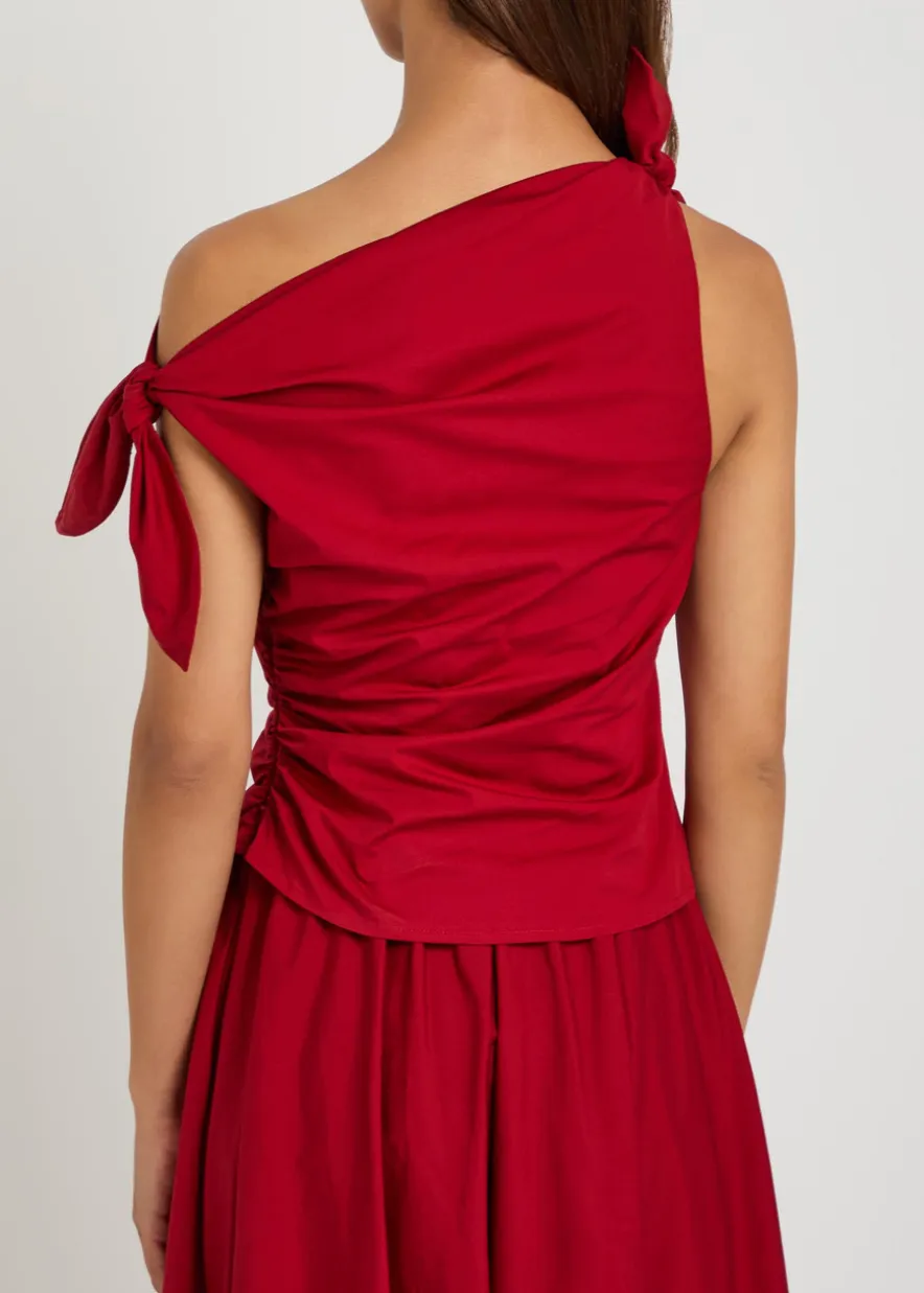 Bellaria ruched stretch-cotton top