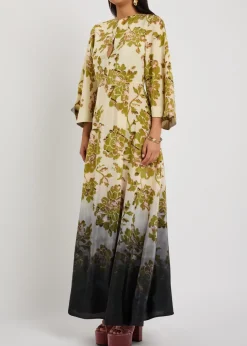 Belle Kaftan printed silk maxi dress