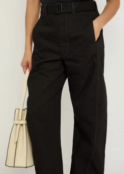 Belted barrel-leg jeans