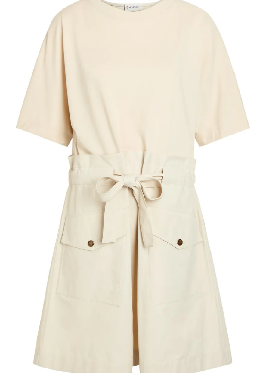 Belted cotton mini T-shirt dress
