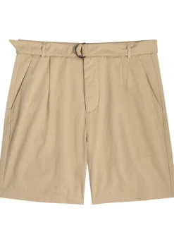 Belted cotton shorts