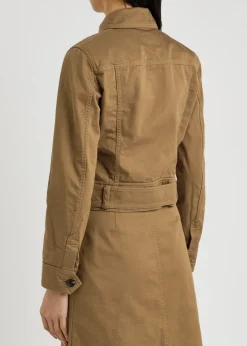 Belted cotton-twill jacket