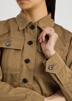 Belted cotton-twill jacket