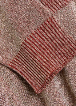 Belted lamé knit cardigan