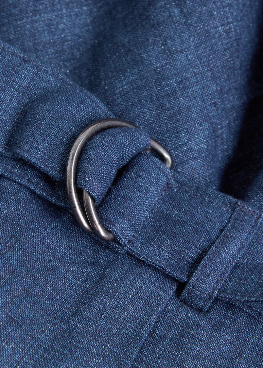 Belted linen trousers