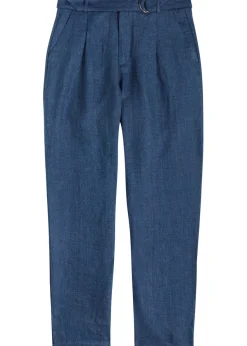 Belted linen trousers