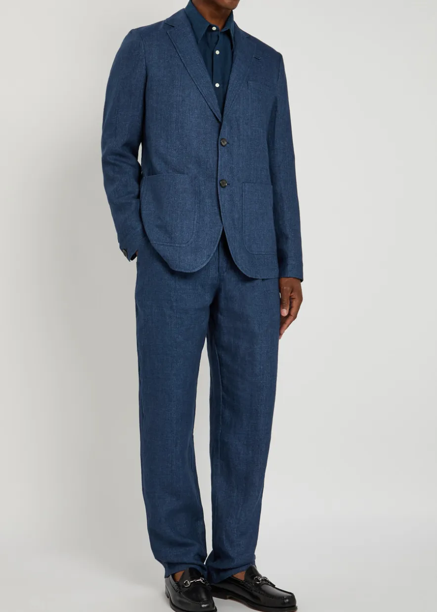 Belted linen trousers