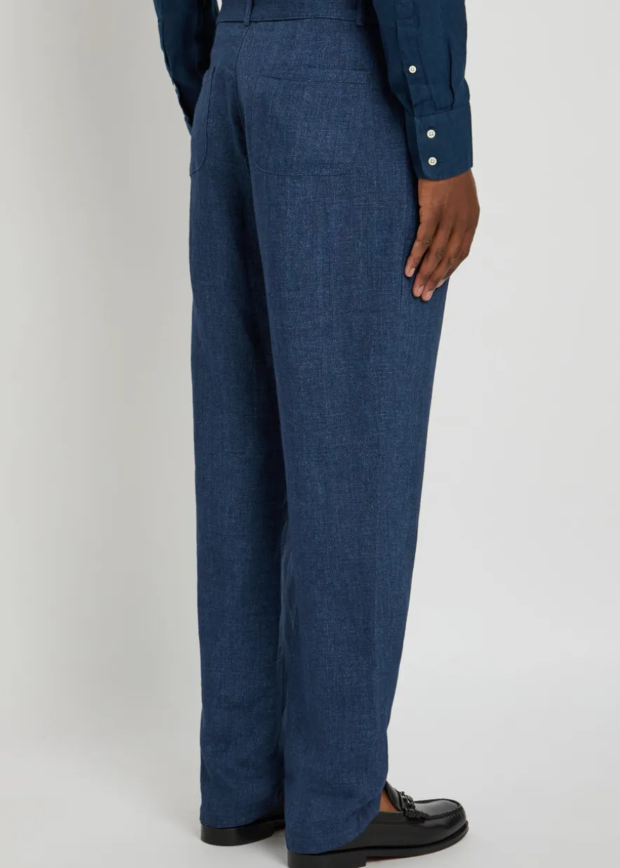 Belted linen trousers