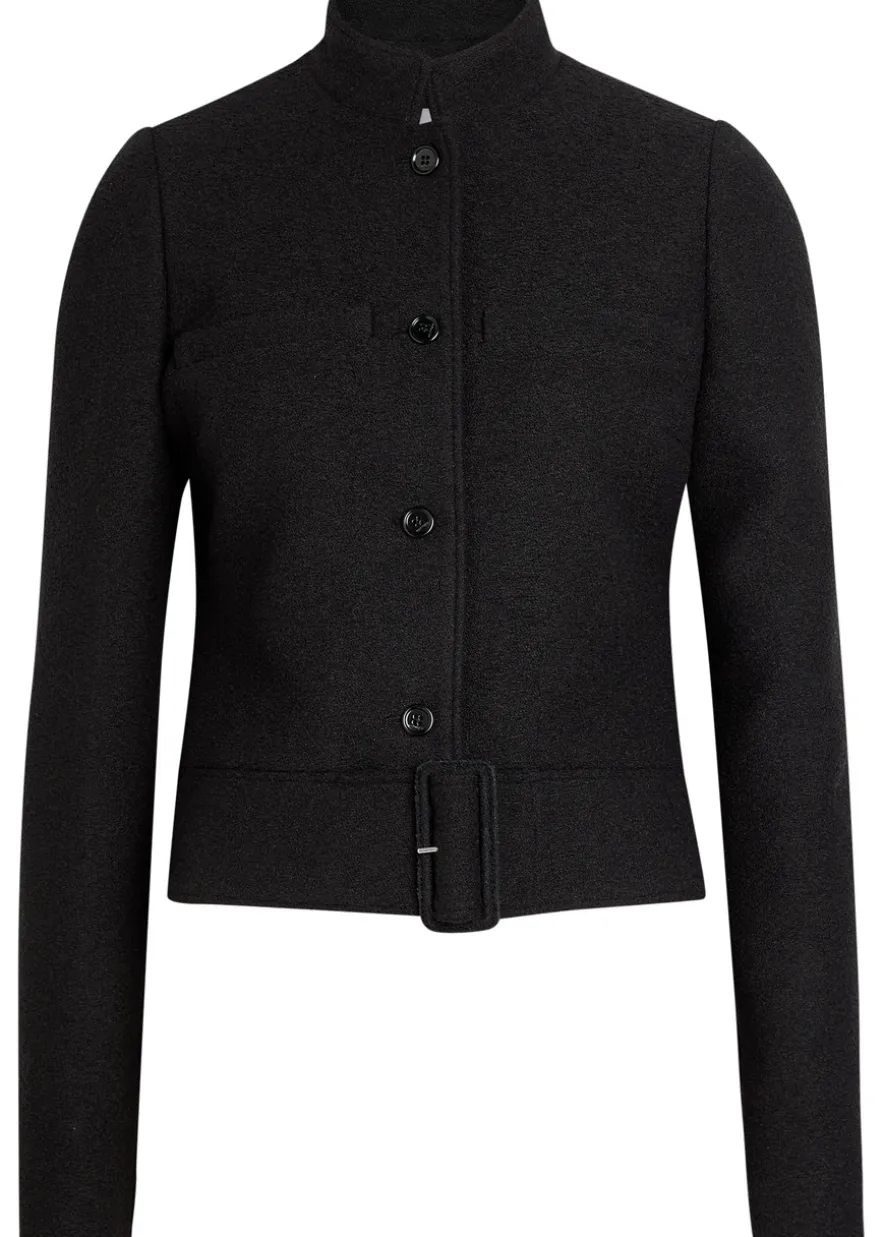 Belted tweed jacket