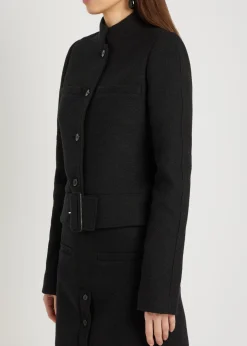 Belted tweed jacket