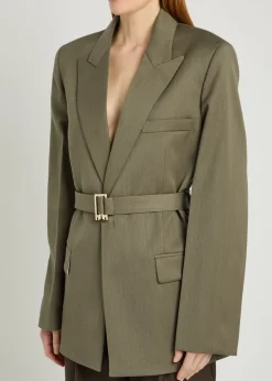 Belted twill blazer