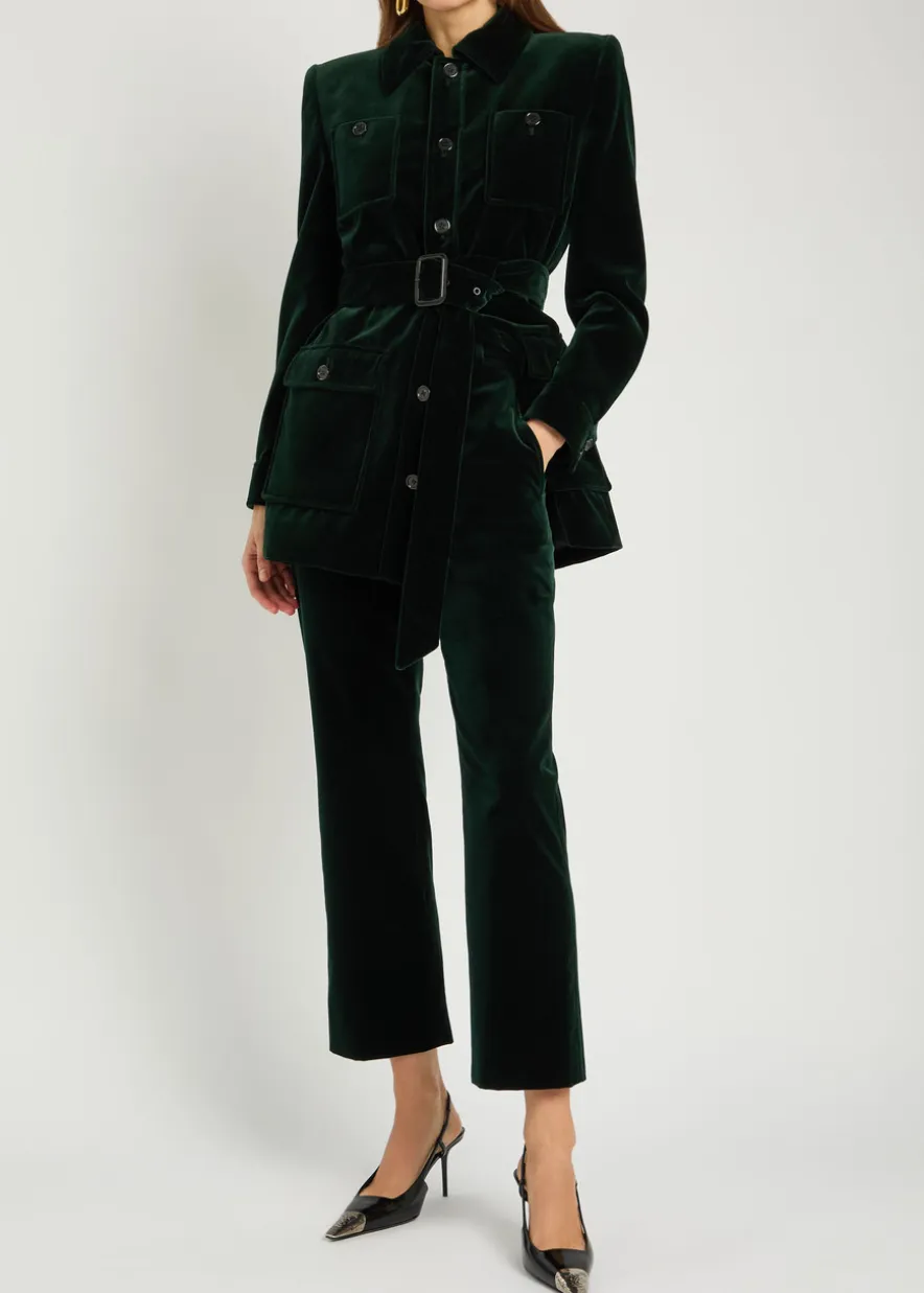 Belted velvet jacket