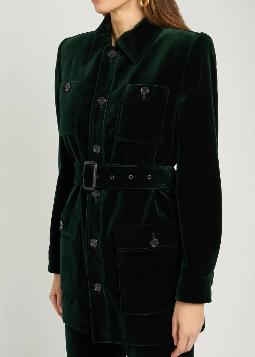 Belted velvet jacket
