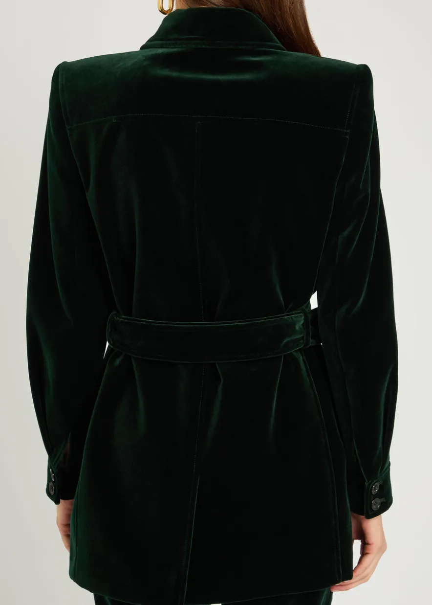 Belted velvet jacket