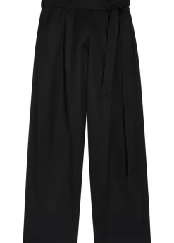Belted wide-leg trousers
