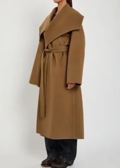 Belted wool and cashmere-blend trench coat