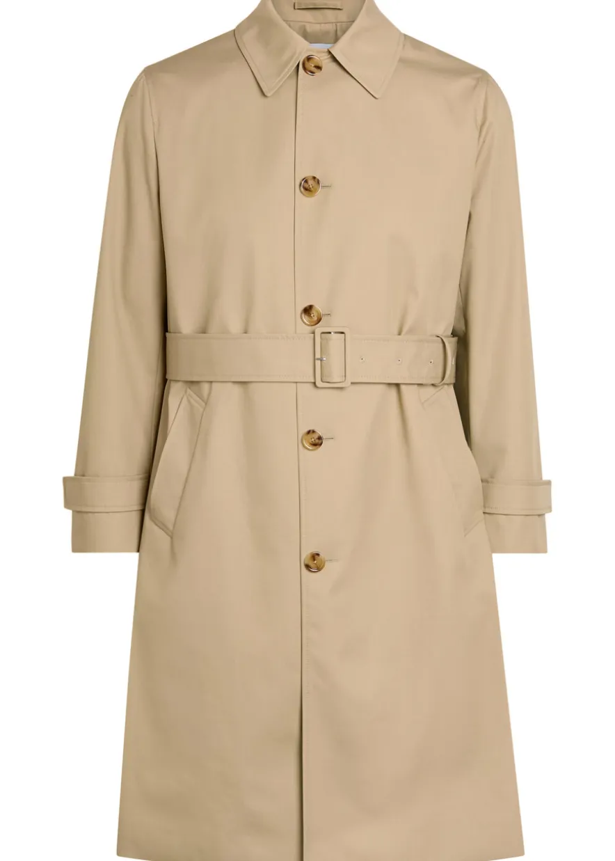 Belted woven trench coat
