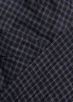 Beniot checked crinkled cotton-blend shirt
