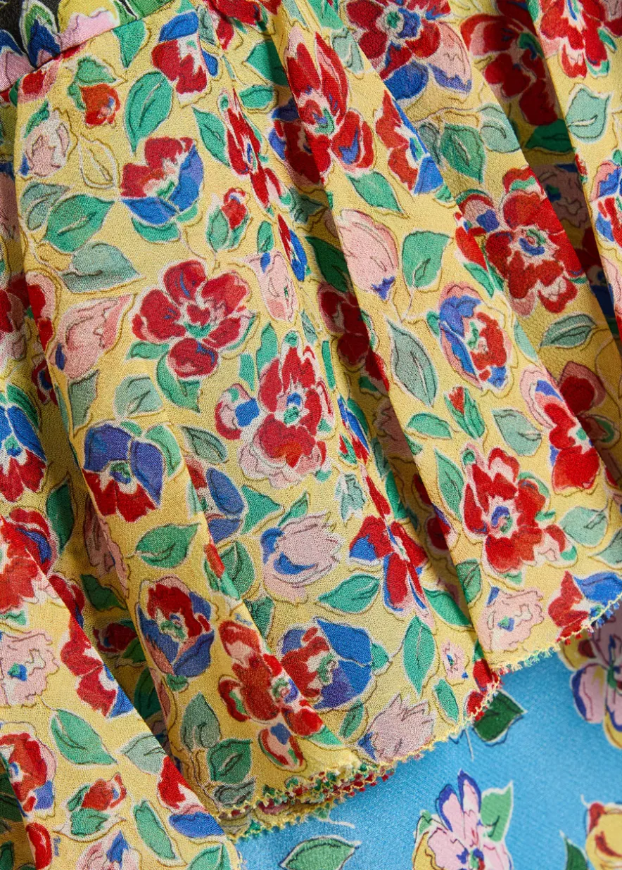Benoite floral ruffled silk midi dress