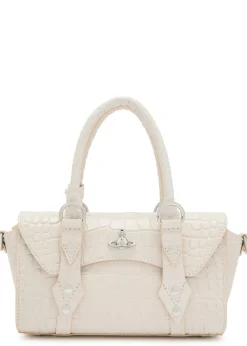 Bettina mini crocodile-effect leather cross-body bag